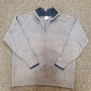 Vintage Columbia Sportswear Sweater Light Brown 1/4 Zip Pullover Ribbed Mens L